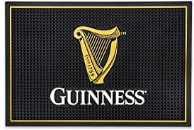 LORD'S ROCKS Guinness Tapis de Bar et Anti-déversement pour comptoirs | Tapis de Bar Irlandais en Caoutchouc pour Gouttes avec Logo Guinness Harp | Tapis de Service de Bar Professionnel avec bière