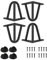 Pieds de Table en Épingle à Cheveux, Ensemble de Pieds de Table en Épingle 4 PCS, Pieds en Épingle À Cheveux Acier avec 3 Tiges Robustes, Pieds de Meubles Noirs pour Créer Table Bureau 10cm
