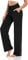 VIGVAN Jogginghose Damen Baumwolle Freizeithose Yogahose Weites Bein Aktive Freizeit Kordelzug Lose Lounge Pants Breites Bein Hausehose Sporthose mit Taschen (Schwarz, XL)