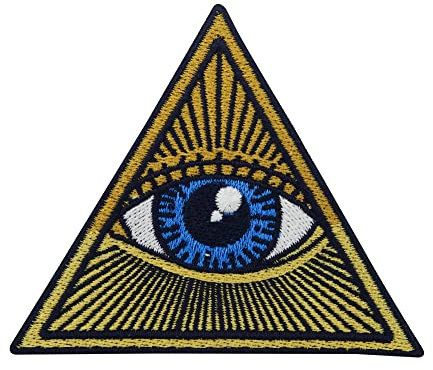 Finally Home Retro Illuminati Dreieck Patch zum Aufbügeln | Vintage Tattoo Patches, Dreieck Bügelbild, Auge Aufbügler, Aufnäher