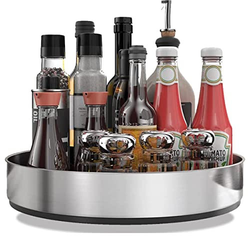 PIGPIGFLY Especieros Giratorios Para Cocina,Especiero Cocina,Especiero Giratorio Para Guardar Especias y Tarros en la Despensa,Organizador Especias de Acero Inoxidable
