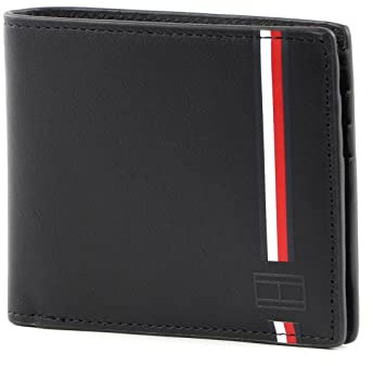 Tommy Hilfiger Herren Urban Commuter Mini Cc Wallet, Schwarz, Einheitsgröße, Schwarz und silberfarben, Einheitsgröße