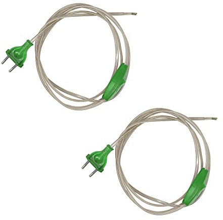 HALOTEC | Pack 2 Cables Alimentación Transparente 1.5m | Interruptor Clavija Verde | Interruptor y clavija color verde 1,5 metros (100+50cm)