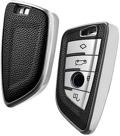 OATSBASF Autoschlüssel Hülle Geeignet für BMW, Schlüsselhülle Cover für BMW X1 X2 X3 X4 X5 X6 1er 2er 5er 7er Zubehör (P-Schwarz)