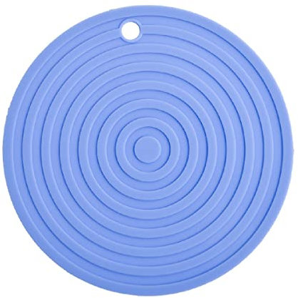 Jagowa Cat Dog Bowl Mat Pet Round Bowl Dish Placemat Trays Silicone Waterproof Non-Slip Pet Food Pad(Blue)