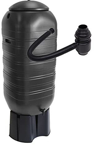 Ondis24 Serbatoio per acqua piovana, serbatoio per acqua piovana, per balcone, terrazza e giardino, con supporto, in plastica, nero (250 litri)