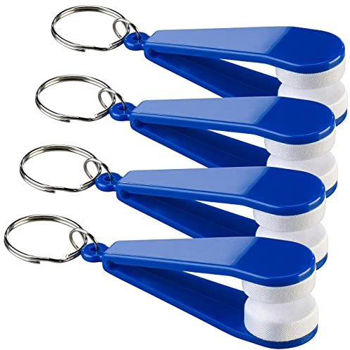 PEARL Brillenputzzange: 4er-Set Brillen-Putz-Zangen mit fusselfreien Mikrofaser-Pads (Brillenputz, Brillenreiniger, Sclüsselanhänger)