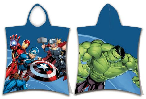 Jerry Fabrics Avengers Hero Badeponcho mit Kapuze 50x115 cm