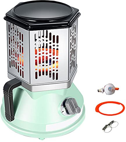 Aeveot Chauffage Dappoint Gaz, Portable Poêle Intérieur Extérieur pour Chauffage et Cuisson, Radiateurs Gaz liquéfié/gaz Naturel, Réchaud Puissance de feu Réglable (Color : Liquefied Gas)