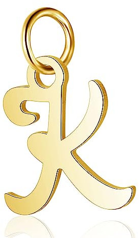 Bungsa Buchstaben Anhänger goldfarben A - Z Unisex aus 316L Edelstahl (K)