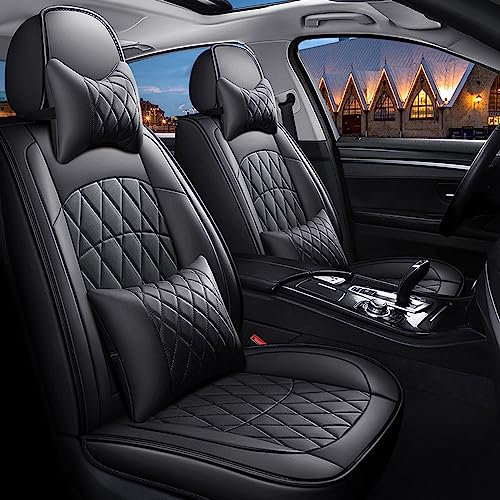 KWAYA Autositzbezüge für Opel Insignia B 2017 2018 2019 2020 2021 2022, 5 Sitze Komplettset Bequeme Ledersitzbezüge Airbag-kompatibler Sitzbezug Leicht zu Reinigen,1 Black-Luxurious