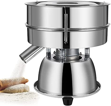 Electric Vibrating Sieve with sieve, 40 mesh Flour Sieve, Automatic Stainless steel electric sieve for sifting flour/cocoa powder 1150 RPM 50W