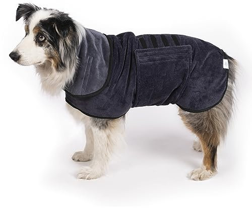 KaraLuna Bademantel Hund 2-lagige Premium Qualität I Hundebademantel für große Hunde mittelgroße Hunde und kleine Hunde I Bademantel für Hunde Microfaser (L)