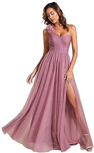 Ever-Pretty Robe de Demoiselle d'honneur Maxi Fendue sans Manches Robe Soirée Femme Orchidée 36