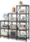 COSTWAY Estantería escalonada, Estructura de Acero al Carbono, estanteria de 9 Cubos, Librería Abierta de 12 Estantes, Marrón Industrial, 115 x 30 x 130 cm, Oficina/Sala de Estar/Dormitorio