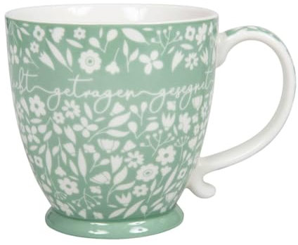Tasse geliebt-getragen-gesegnet salbeigrün im Retrolook