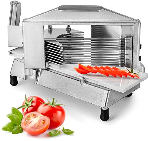 VEVOR Coupe-tomates Commerciale, Trancheuse à Tomates de 6,35 mm, Trancheur pour Tomates Robuste en Acier Inoxydable, avec Pieds Antidérapants, pour Couper les Tomates, les Concombres et les Bananes