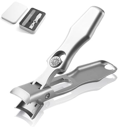 Neyared German Nail Clippers, Anti Splash Stainless Steel Portable Ultra Sharp Sturdy Nail Clippers for Men Seniors
