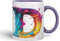 Vixar Letter D Mug, Alphabet Letter D Monogram Watercolour Ceramic Coloured Mug Cup for Tea Coffee Hot Brew 330ml 11Oz Gift (Purple)