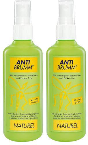 Anti Brumm® Naturel Pumpzerstäuber 2 x 75 ml I Mücken- und Zeckenschutzmittel auf pflanzlicher Basis | Schutz vor Mücken I Mückenspray I Abwehr von Mücken