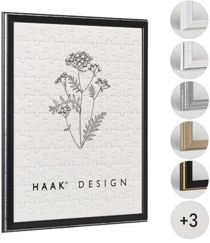 Haak Puzzlerahmen Kailey Schwarz Silberglanz Antik 80 X 121 cm (ca. 3000 Teile) Barockrahmen Bilderrahmen Rahmen für Puzzle