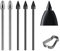 Tab S6 Lite/S7/S8/S9/S10, pointes de rechange pour Samsung Galaxy Tab S6 Lite/S7/S8/S9/S10 Stylet All Verison Stylus S Pen pointes de rechange + pince à épiler (2 x métal + 3 x pointes souples - Noir)