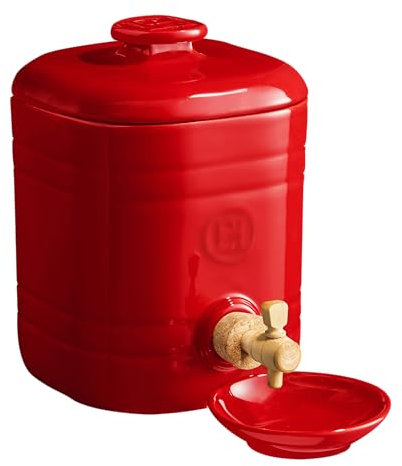 Emile Henry Pot à vinaigre en céramique Bordeaux 2,1 l Fabriqué en France