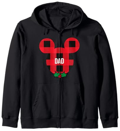 Disney Mickey Mouse Family Matching Holiday Plaid Dad Sweat à Capuche