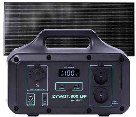 Pack générateur solaire LFP Izywatt 800 + panneau solaire fixe 200W - Orium