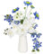 Veryhome Artificial Flowers in Vase, Faux Flowers with Vase Fake Orchid Bouquet for Table Centerpiece Decorations Wedding, Party Office Bathroom Dining Kitchen Home Decor(White)