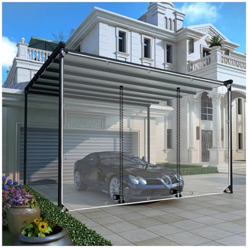 Tende trasparenti impermeabili per gazebo e pergola, 5 x 2 m, pannelli da giardino con cerniera, spessore 0,5 mm