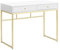 Vente-unique-Console avec 2 tiroirs en MDF - Blanc et doré - CODENIA