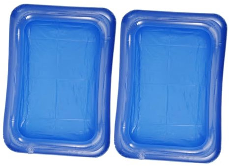 Toddmomy 2 Pièces Poupée Poule Gonflable De Piscine Bac à Sable Accessoires De Jardin De Maison De Poupée Piscine De Poupée Mélangeant du Sable Et De l'eau Bacs à Sable Blue PVC