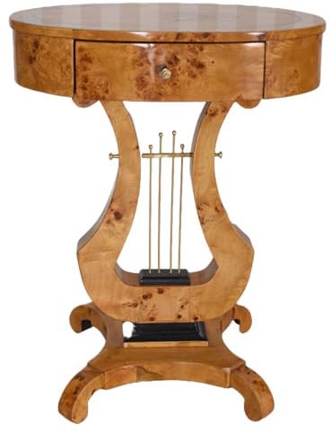 PALAZZO INT Antik Tisch Biedermeier Nähtisch Lyratisch Konsole Massivholz cat919 Exklusiv