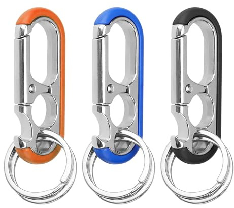 DIYCUT 3 Pièces 3 Couleurs Assorties Porte Clef avec 6 Porte-clés | Porte-clés en Alliage D'aluminium, Anneaux Porte Clé Voiture, pour Ouvre-Bouteilles de Bière, Quotidien et Idées Cadeaux