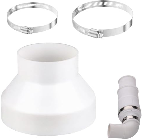 Abluftschlauch Adapter 150 mm Auf 100 mm, Universal Reduzierverbinder Mit 2 Edelstahl Schlauchschellen, Rundrohr Adapter Für Lüftungssystem Lüftung Rundrohr Ventilation Lüftungskana