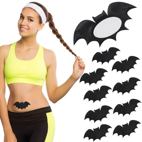 Advanced 30 Pcs Castor Oil Belly Button Patch Disposable Black Bat Shaped Silicone Gel Patches, Leakproof Cotton Caster Oil Pack Wrap Pads