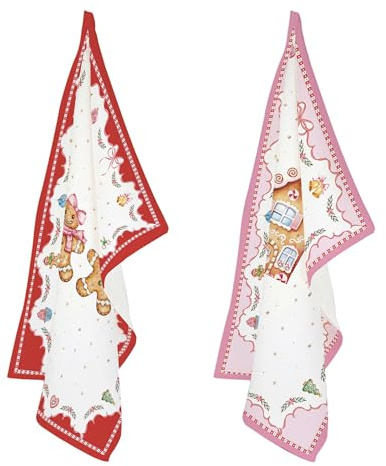Easy Life SWEC2634 - Sweet Christmas Geschirrtuch, 70 x 50 cm, 100% Baumwolle, 2er Set