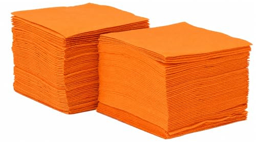 Morigami, Cocktailserviette aus Papier, 1/4-Falz, Spitze, 150 Servietten, Orange