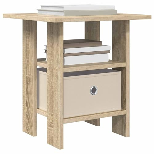 vidaXL Nachttisch 2 pcs Sonoma-Eiche 41 x 40 x 45 cm Holzwerkstoff, Wohnzimmer, moderner Nachttisch, rechteckiger Kleiner Beistelltisch, stylischer Stauraum