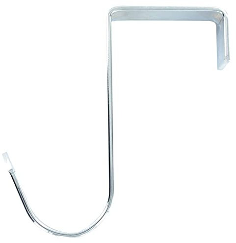 Merriway BH05972 Heavy Duty Over Door Hook Single Bright Chrome/Oval -1 Pcs