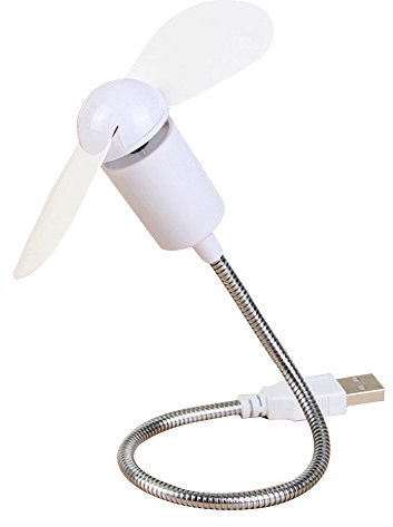 Mini ventilador de refrigeración portátil flexible USB para ordenador de sobremesa o portátil, plástico, Blanco, talla única