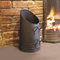 Garden Mile Juego de cubetas de carbón resistentes negras para chimenea, accesorios para chimenea, herramientas para leña y combustible