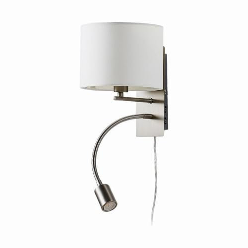 Lindby Wandleuchte, Wandlampe Innen 'Florens' (Modern) in Weiß aus Textil u.a. für Wohnzimmer & Esszimmer (1 flammig, E14) - Wandleuchten, Wandstrahler, Wandbeleuchtung Schlafzimmer/Wohnzimmer