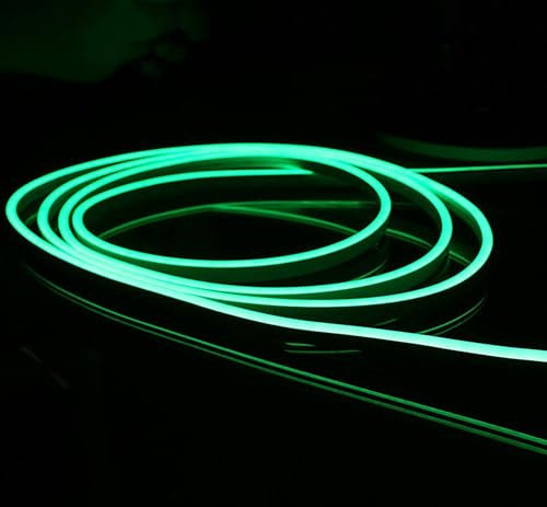 YXHL DC12V Silikon LED Neonlicht 5 Meter grün wasserdicht für Innen- und Außendekoration DIY Schild.