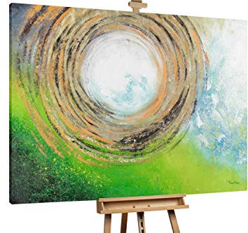 KunstLoft® XXL Gemälde 'Otherworldly Portal' 200x150cm | original handgemalte Bilder | Nonfigurative Kunst Grün | Leinwand-Bild Ölgemälde einteilig groß | Modernes Kunst Ölbild