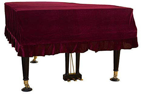 Klavierabdeckung, staubdichte Abdeckung Samt Flügelabdeckung Stoff waschbar Triangle Bordered Piano Cover