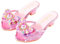 Monissy Frozen Principessa Elsa Mules Tacco Alto Pantofola Bocca di Pesce Paillettes Due Fiocchi di Pelle Elsa Distintivo Distintivo Perline Colorate con Intarsio di Cristallo Scarpe，Rosa,29