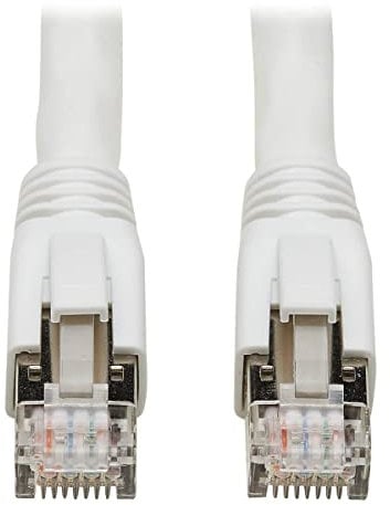 Eaton Cable Ethernet sin enganche Cat8, cable de Conexión de red certificado 25G/40G, 22 AWG S/FTP, POE, blanco, 10 pies / 3 metros (N272-010-WH)