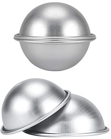 Yosoo Health Gear Hemisphere Cake Pan Small, 1pcs Silver Anodised Hemisphere Cake Tin for Making Cakes, Mousses, Puddings, Pastries, The First Choice for Beginners(1 pc) (9.2 X 4cm)